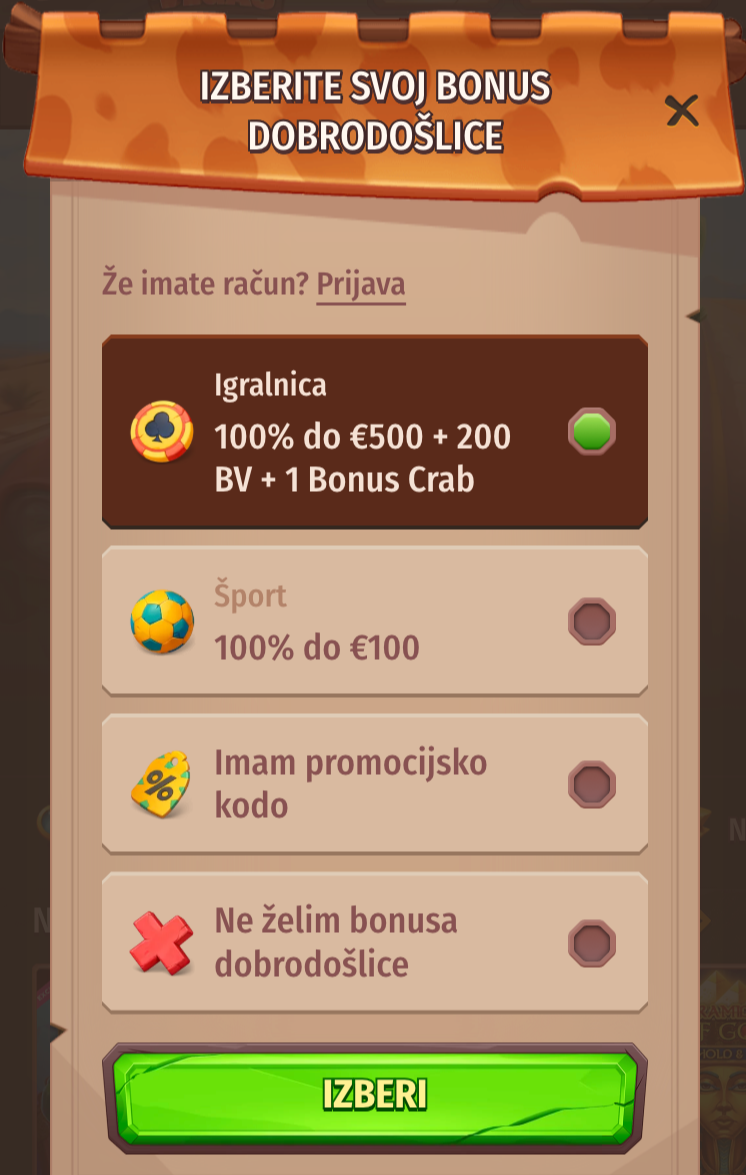 Stone Vegas korak registracije 3