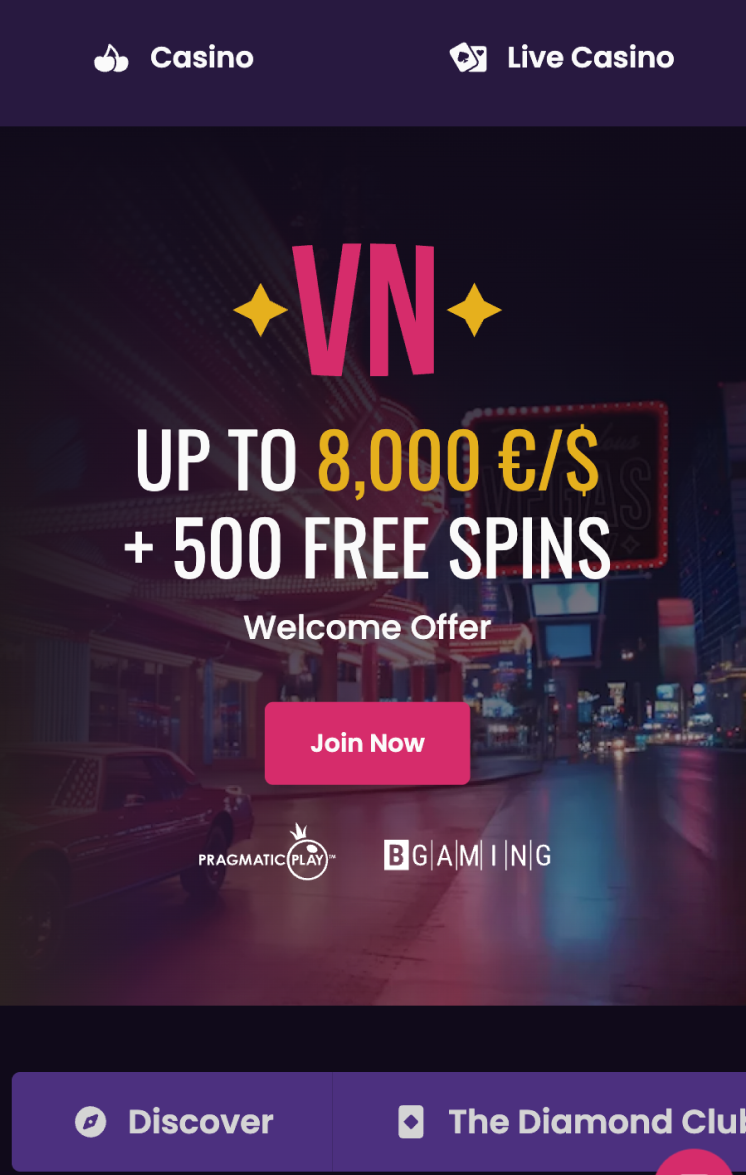 Vegas Now korak registracije 1