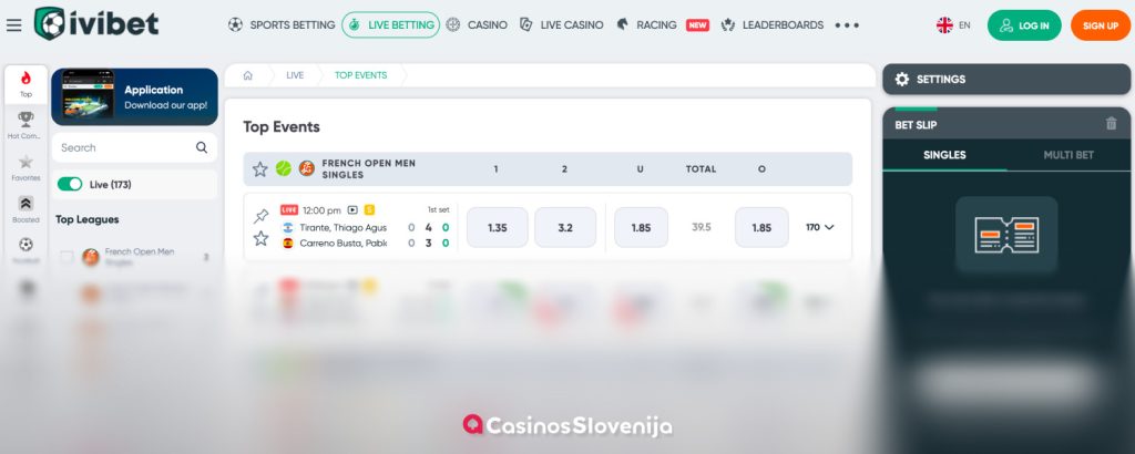 Ivibet live betting